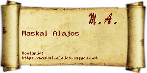Maskal Alajos névjegykártya